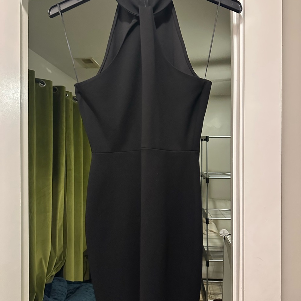 1. State Black Twist Halter Mini Dress- 8